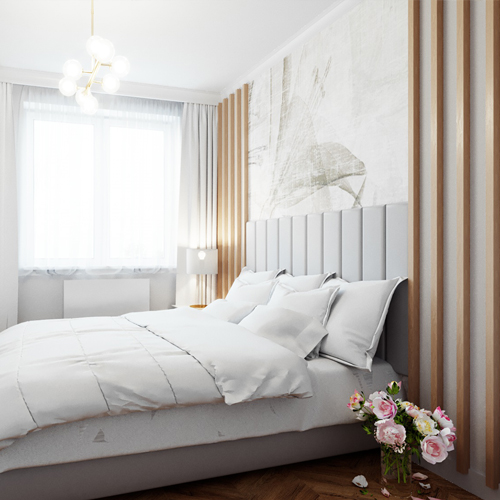 Projekt sypialni w stylu glamour M2 Architektura architekt Katowice
