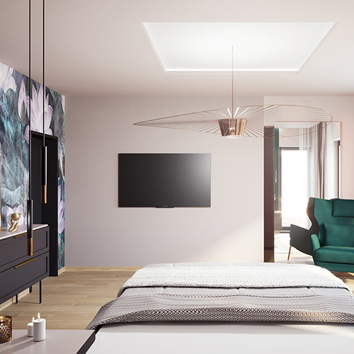 Projekt sypialni w domu jednorodzinnym. M2 Architektura architekt Katowice